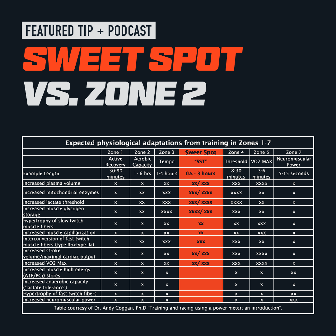 Sweet Spot versus Zone 2 Training Plan Design