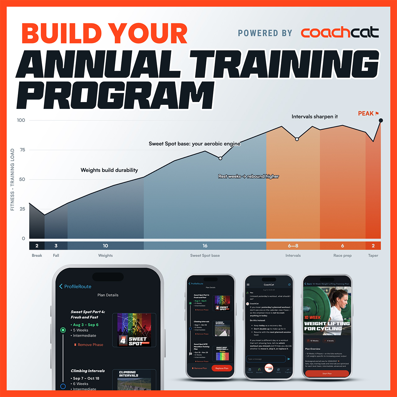 Build your annual training program, powered by CoachCat