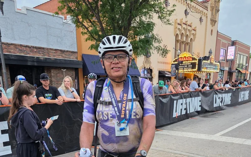 Ed M. at the Unbound Gravel finish line