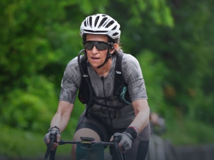 Amy W. racing gravel at Unbound